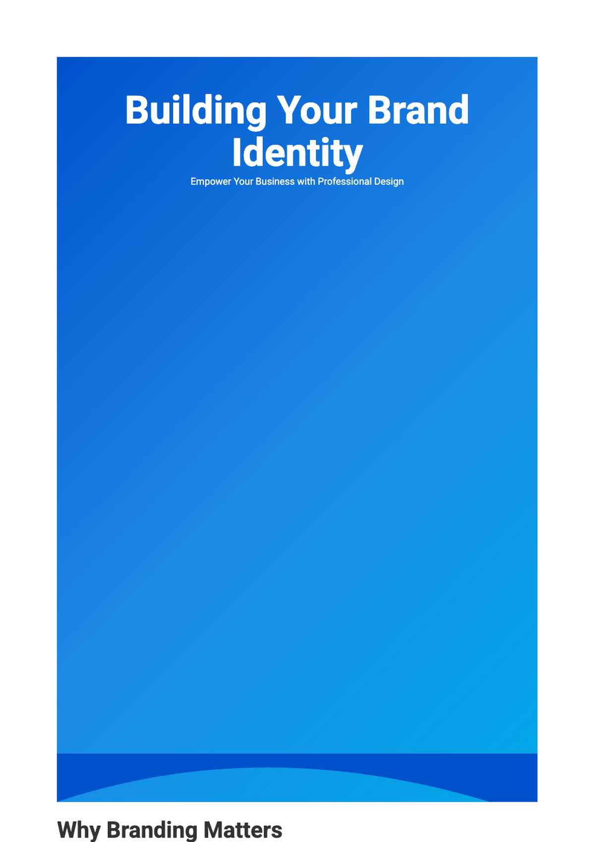 Corporate branding concepts brochure with blue wave design and placeholder text_variant_1